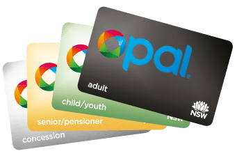 The four Opal card types — Adult, Child/Youth, Concession and Gold Senior/Pensioner