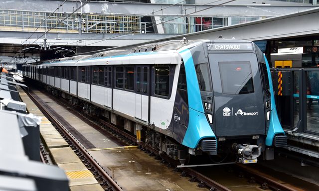 Sydney Metro Alstom Metropolis train at Chatswood, M1 Sydney Metro line